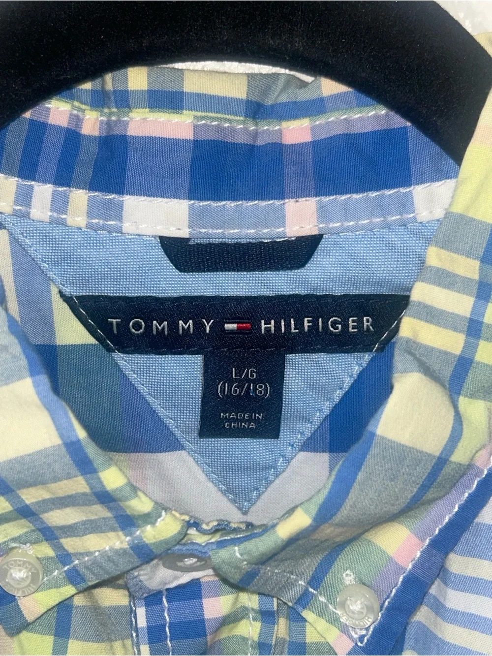 Tommy Hilfiger Blue & Yellow Plaid Button-Down Shirt